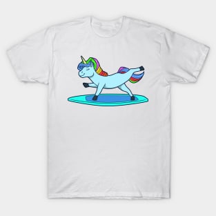 Cartoon Unicorn Does SUP Yoga T-Shirt